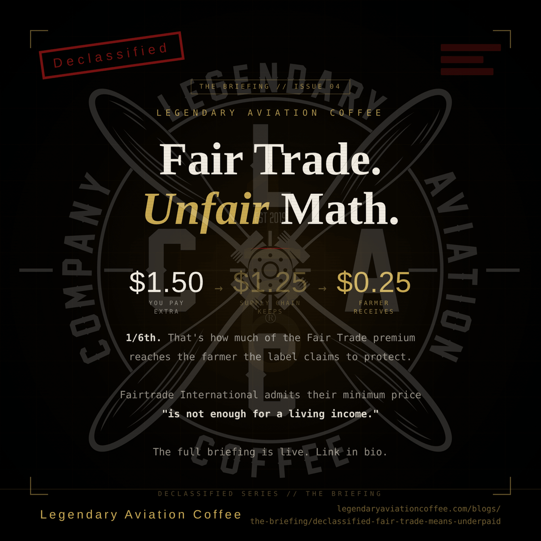 Declassified: Why Fair Trade Means Underpaid - Legendary Aviation Coffee Company