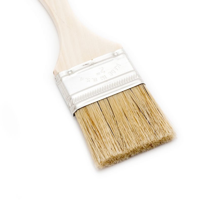 2" Wide Flat Brush with Natural Bristles and Wooden Handle - Thumbnail 3