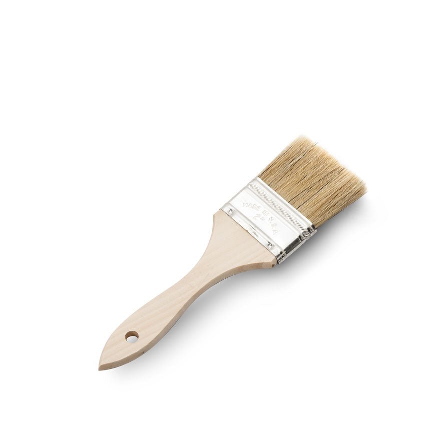 2" Wide Flat Brush with Natural Bristles and Wooden Handle - Thumbnail 2