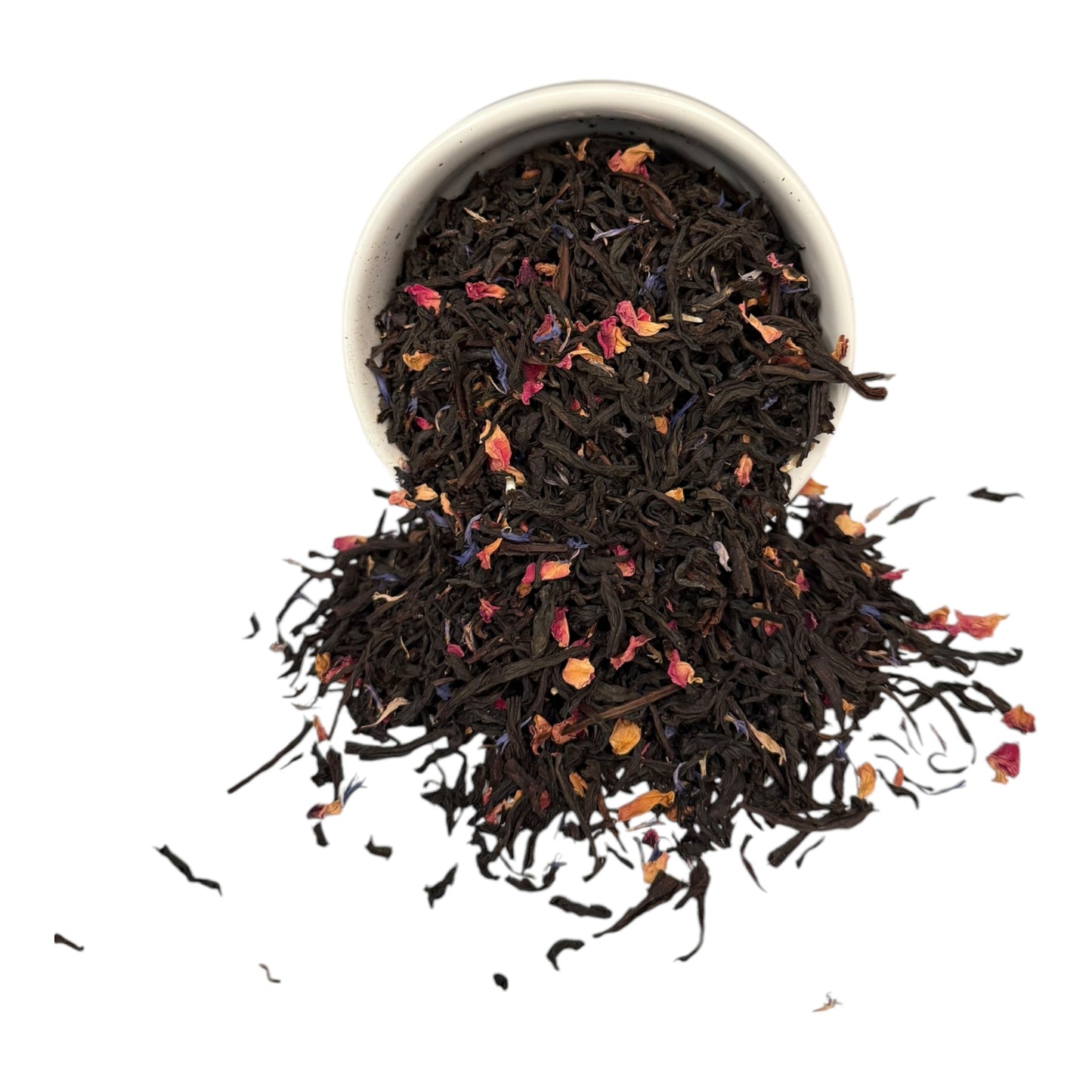 Savannah Belle Black Peach Tea by Legendary Aviation Coffee Company in Rockwall, Texas – a boujee black tea with sweet peach notes and colorful floral accents, sourced from RoyalNY specialty tea, ideal for a refreshing Southern-style brew