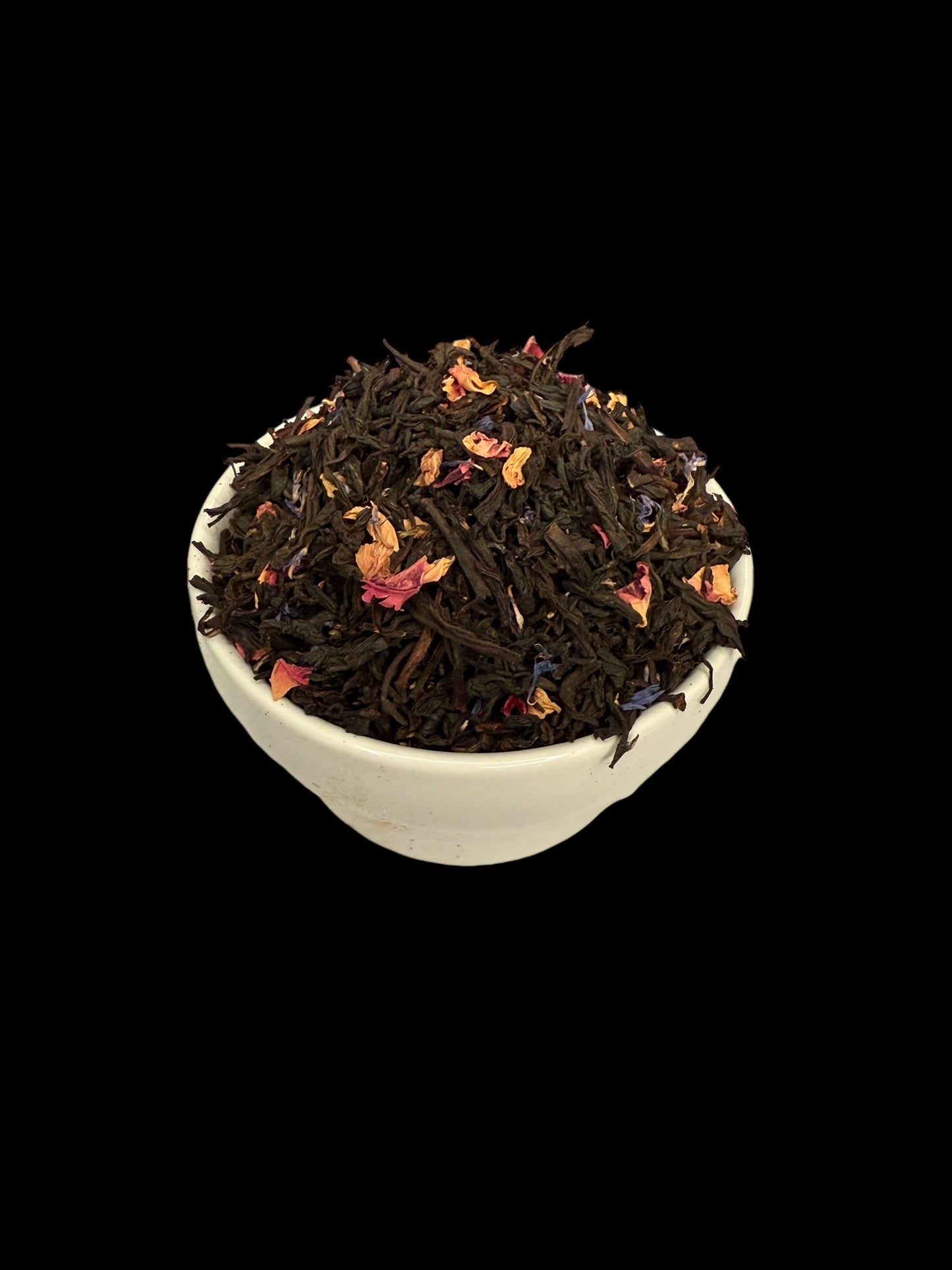 Savannah Belle Black Peach Tea by Legendary Aviation Coffee Company in Rockwall, Texas – a boujee black tea with sweet peach notes and colorful floral accents, sourced from RoyalNY specialty tea, ideal for a refreshing Southern-style brew