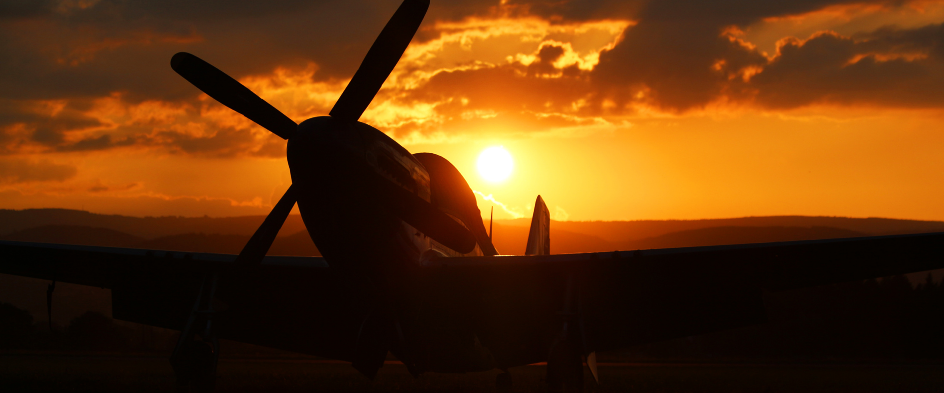 P-51 Mustang at sunset, Legendary Aviation Coffee