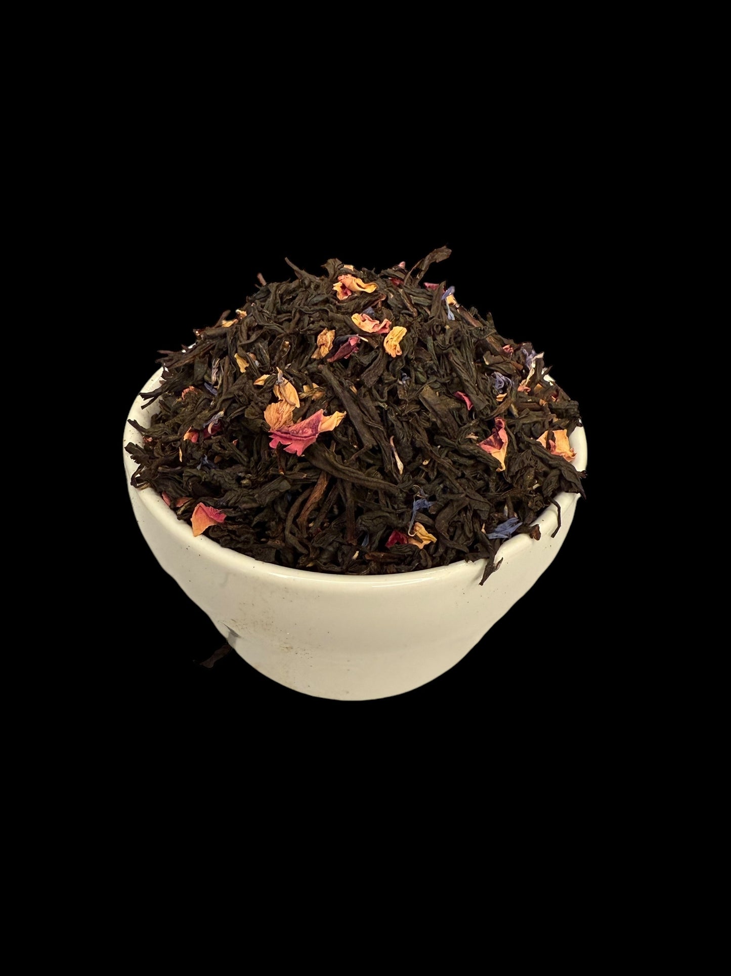 Savannah Belle Black Peach Tea by Legendary Aviation Coffee Company in Rockwall, Texas – a boujee black tea with sweet peach notes and colorful floral accents, sourced from RoyalNY specialty tea, ideal for a refreshing Southern-style brew