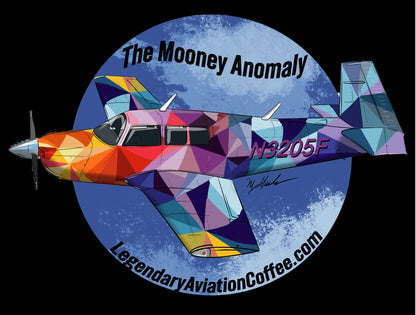 Legendary Aviation Specialty Coffee, Mooney Anomaly, Ethiopia, sticker, Rockwall Coffee, Local, Texas