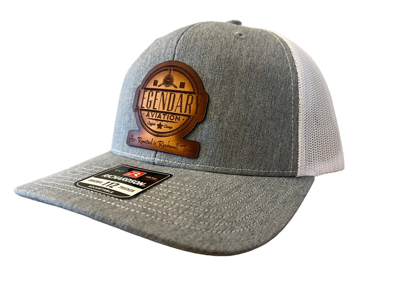Legendary Aviation Specialty Coffee, Rockwall Coffee, local, leather patch, hat