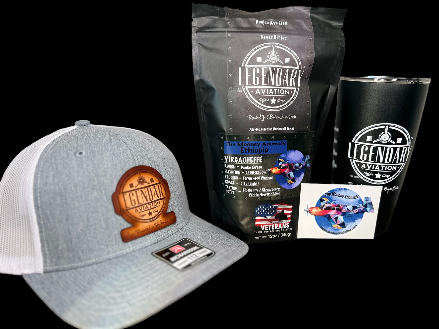 Legendary Aviation Specialty Coffee, Mooney Anomaly, Ethiopia Front, Rockwall Coffee, Local