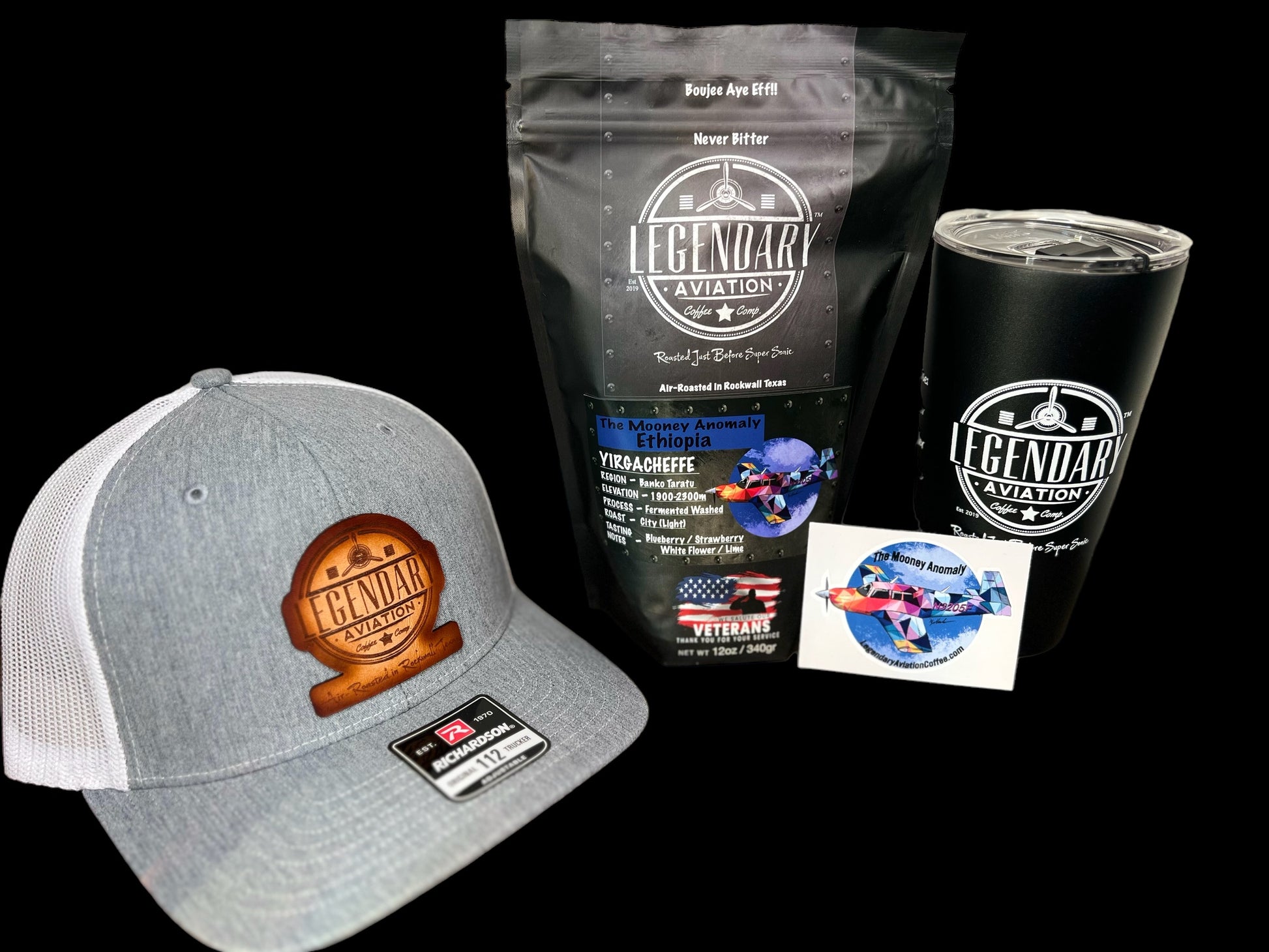 Legendary Aviation Specialty Coffee, Mooney Anomaly, Ethiopia Front, Rockwall Coffee, Local