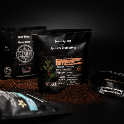 Legendary Aviation Specialty Coffee, Sample Bags, Have a flight, Front, Rockwall Coffee