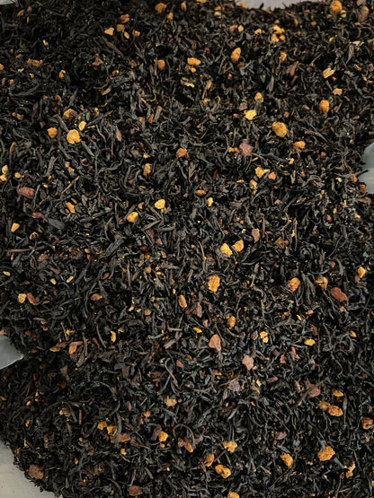 Cinnamon Blaze Betty Tea by Legendary Aviation Coffee Company in Rockwall, Texas – specialty black tea blend with cinnamon and orange peel from RoyalNY, perfect for cozy sipping or gifting.