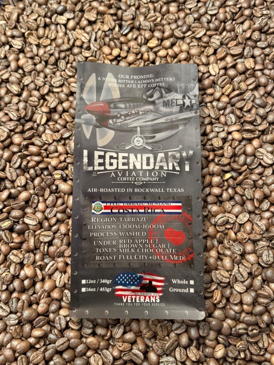 T.H.E. Tarrazu Mustang | Costa Rica - Full Bodied - Coffee - Specialty Coffee, Teas, and Syrups, Air - Roasted in Rockwall, Texas by Legendary Aviation Coffee Company