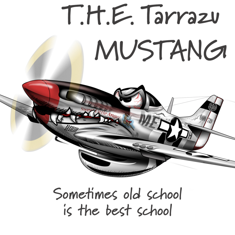 Legendary Aviation Specialty Coffee, Tarrazu Mustang, Costa Rica, Cartoon Image, Rockwall Coffee