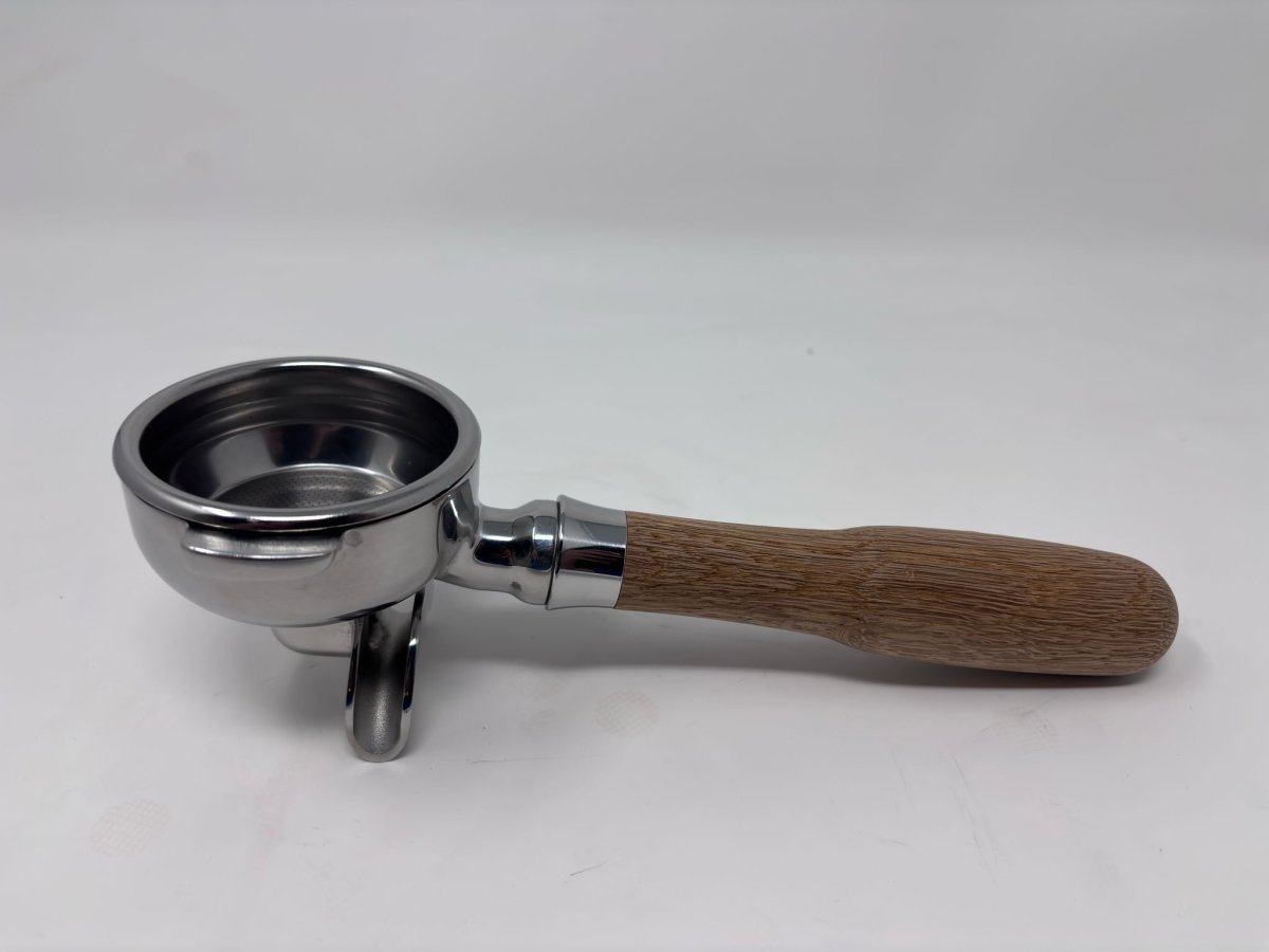 58mm Double Spout Portafilter with Wood Handle - Thumbnail 3