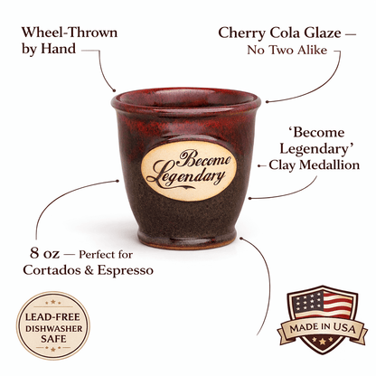Become Legendary Sipper Mug | Handmade - Mugs - Specialty Coffee, Teas, and Syrups, Air - Roasted in Rockwall, Texas by Legendary Aviation Coffee Company