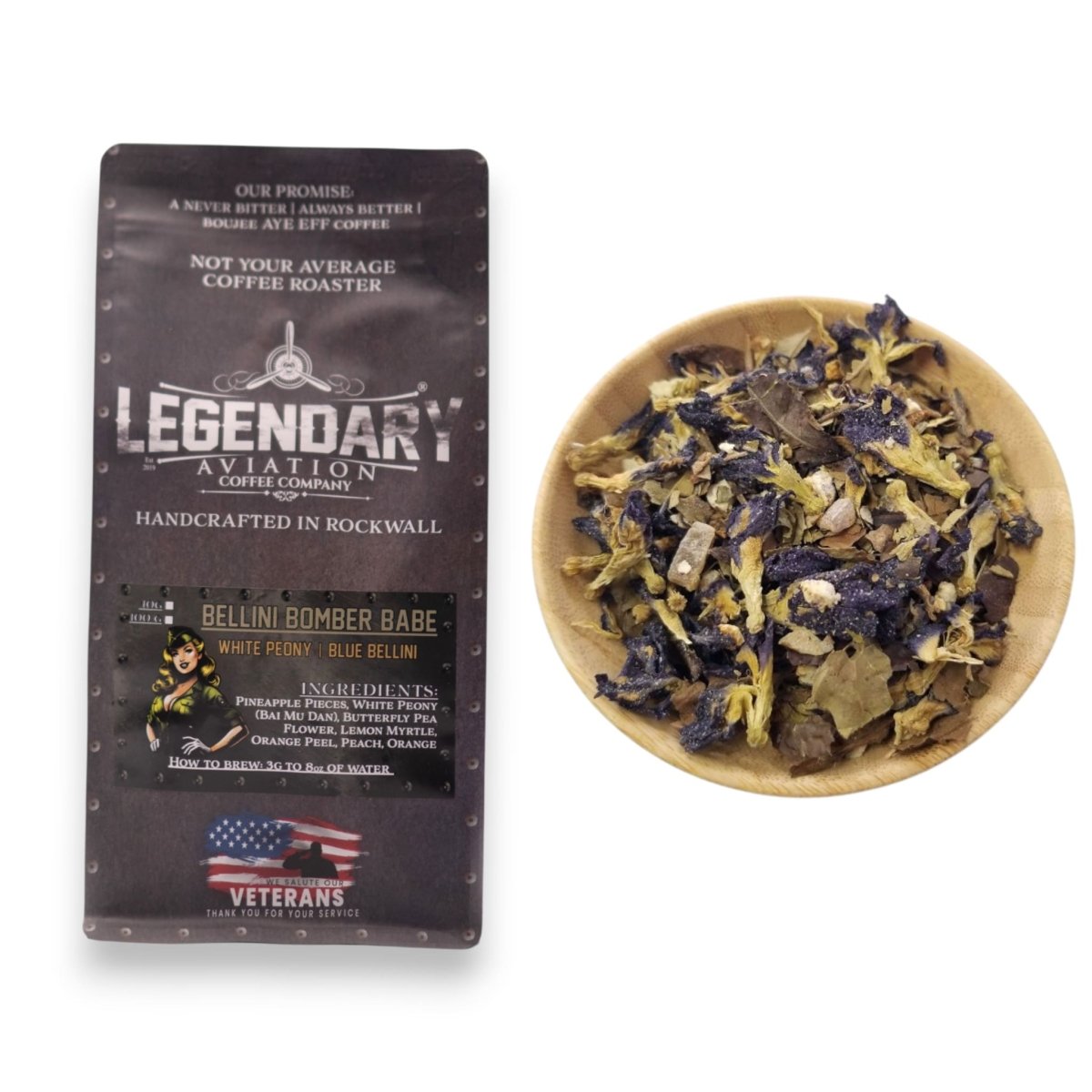 Bellini Bomber Babe | Blue Bellini - Released 3/4/25 - Teas - Specialty Coffee, Teas, and Syrups, Air - Roasted in Rockwall, Texas by Legendary Aviation Coffee Company