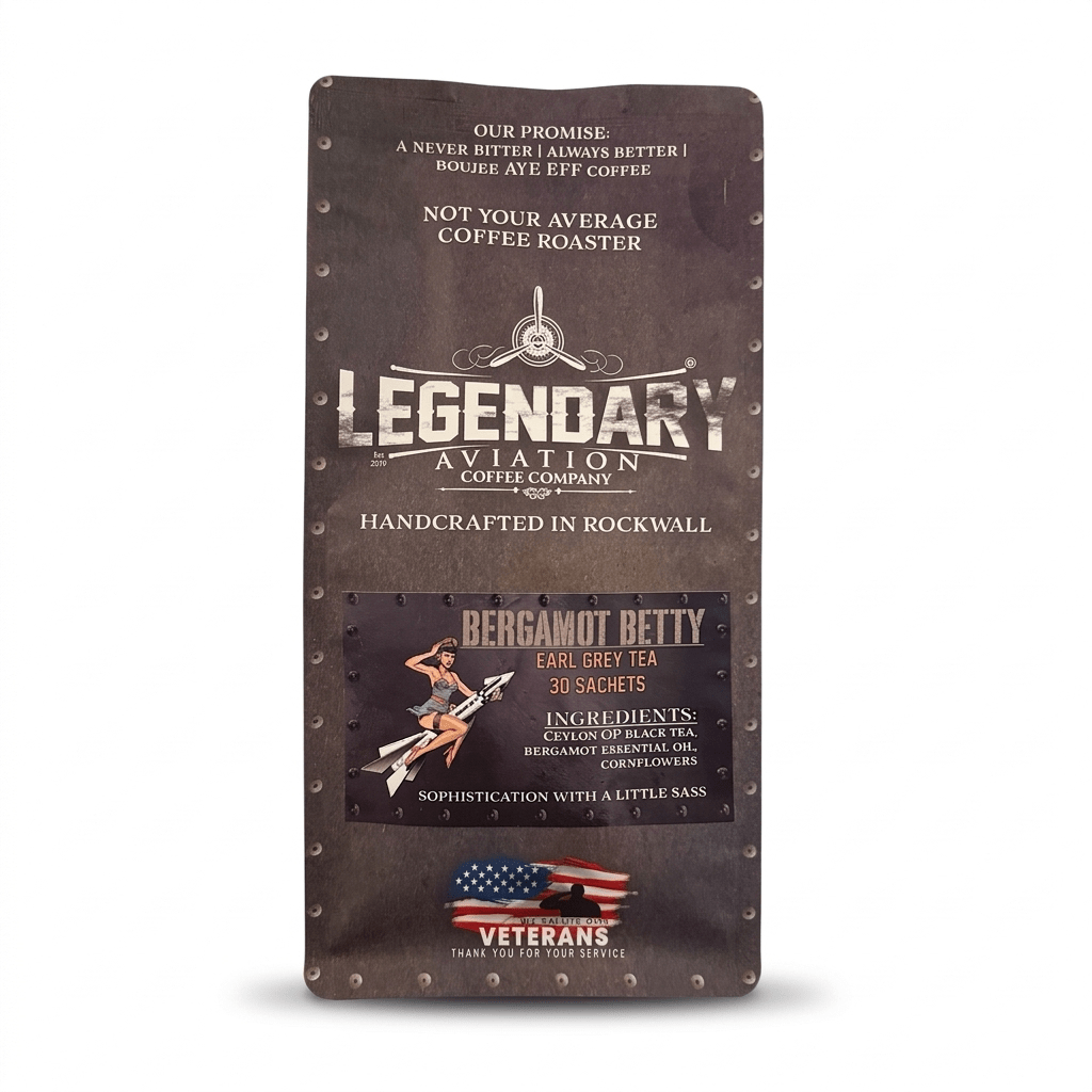Bergamot Betty | Earl Grey Pyramid Sachet Tea - Teas - Specialty Coffee, Teas, and Syrups, Air - Roasted in Rockwall, Texas by Legendary Aviation Coffee Company