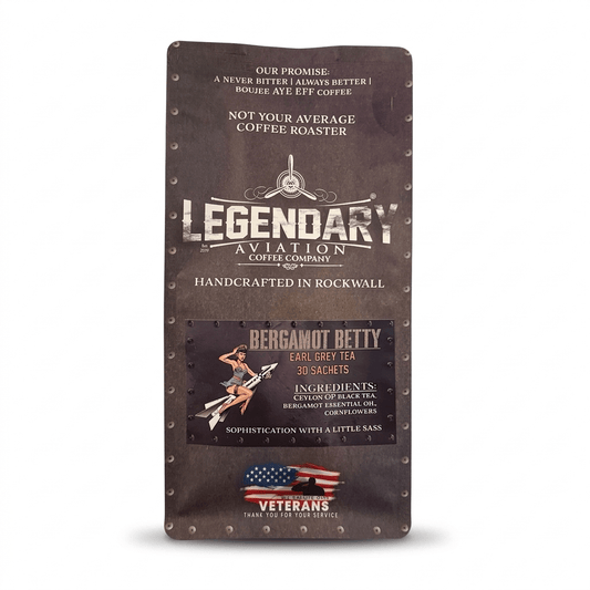 Bergamot Betty | Earl Grey Pyramid Sachet Tea - Teas - Specialty Coffee, Teas, and Syrups, Air - Roasted in Rockwall, Texas by Legendary Aviation Coffee Company
