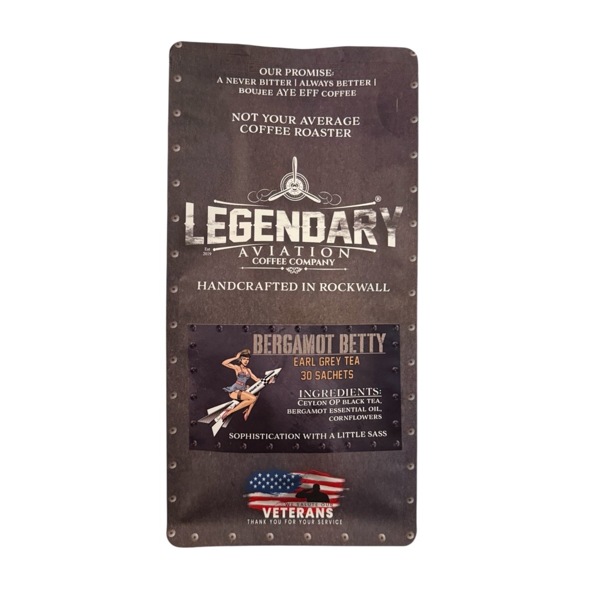 Bergamot Betty | Earl Grey Pyramid Sachet Tea - Teas - Specialty Coffee, Teas, and Syrups, Air - Roasted in Rockwall, Texas by Legendary Aviation Coffee Company