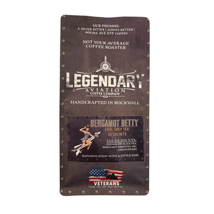 Bergamot Betty | Earl Grey Pyramid Sachet Tea - Teas - Specialty Coffee, Teas, and Syrups, Air - Roasted in Rockwall, Texas by Legendary Aviation Coffee Company
