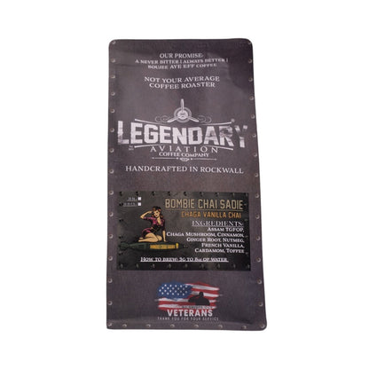 Bombie Chai Sadie | Chaga Vanilla Chai Loose Leaf Tea — Bold and Smooth - Teas - Specialty Coffee, Teas, and Syrups, Air - Roasted in Rockwall, Texas by Legendary Aviation Coffee Company