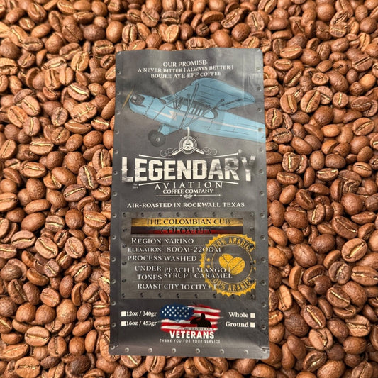 Colombian Cub | Colombia - Exquisite Flavors - Coffee - Specialty Coffee, Teas, and Syrups, Air - Roasted in Rockwall, Texas by Legendary Aviation Coffee Company
