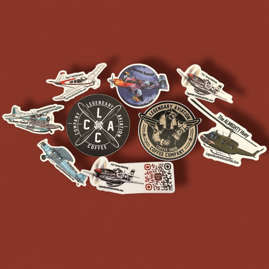 Flight of Stickers - Stickers - Specialty Coffee, Teas, and Syrups, Air - Roasted in Rockwall, Texas by Legendary Aviation Coffee Company