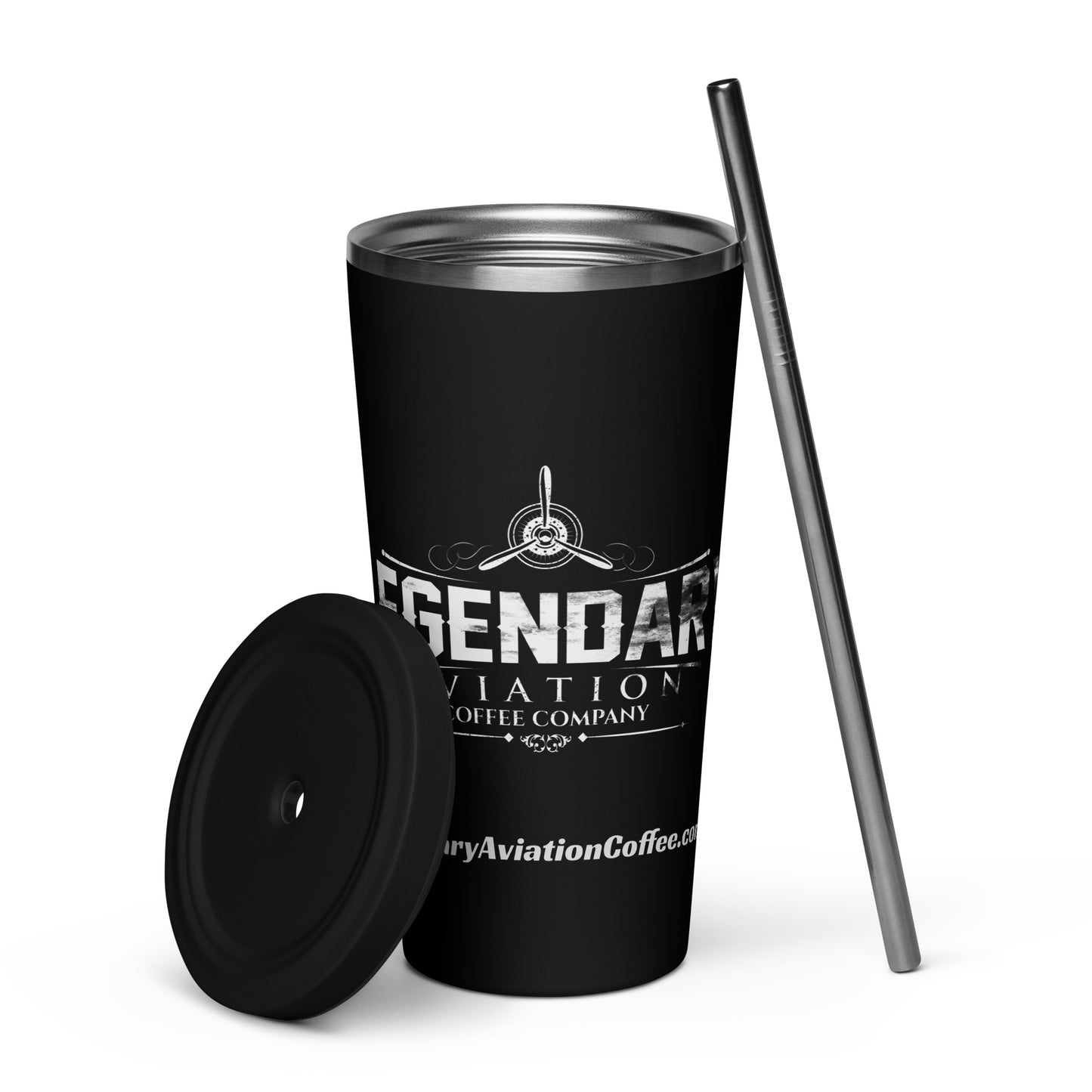 Legendary Insulated tumbler with a straw (Black or Blue)