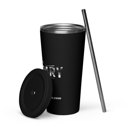 Legendary Insulated tumbler with a straw (Black or Blue)