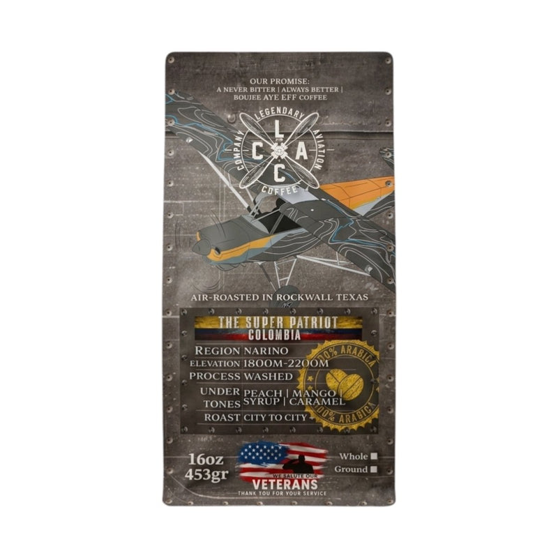 Patriot Aircraft "Super Patriot" | Colombia Micro Lot Specialty Coffee - Coffee - Specialty Coffee, Teas, and Syrups, Air - Roasted in Rockwall, Texas by Legendary Aviation Coffee Company
