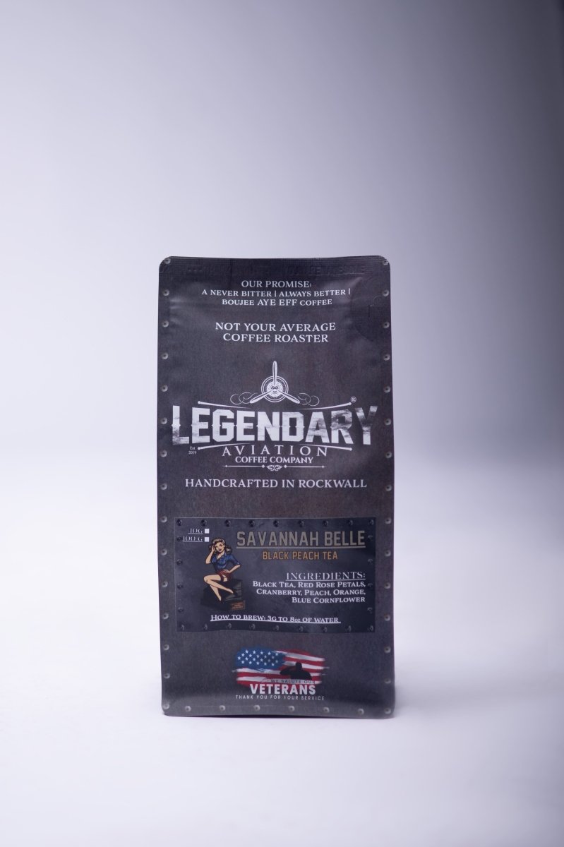 Savannah Belle | Black Peach Loose Leaf Tea - Teas - Specialty Coffee, Teas, and Syrups, Air - Roasted in Rockwall, Texas by Legendary Aviation Coffee Company