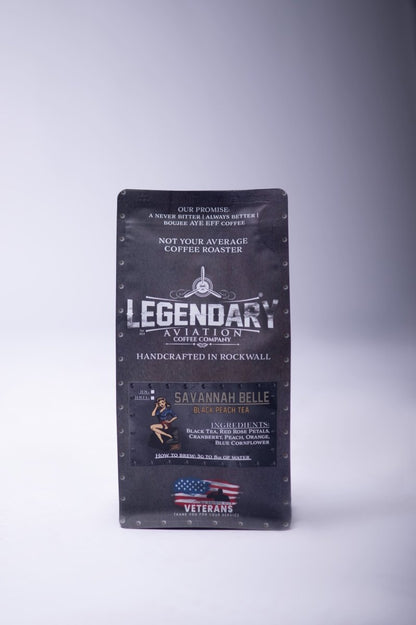Savannah Belle | Black Peach Loose Leaf Tea - Teas - Specialty Coffee, Teas, and Syrups, Air - Roasted in Rockwall, Texas by Legendary Aviation Coffee Company