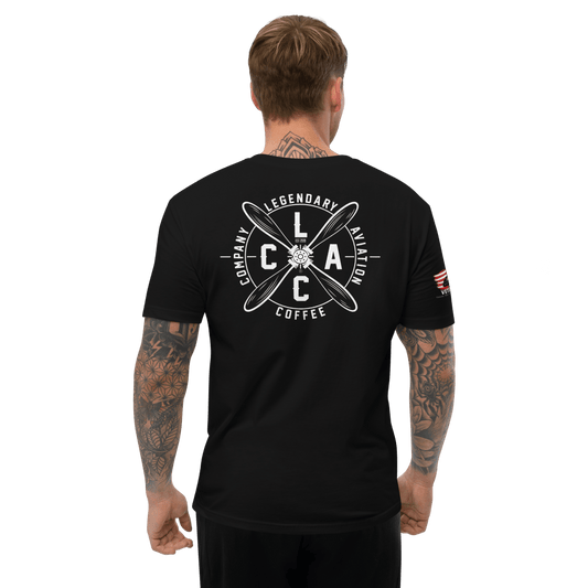 Short Sleeve T-shirt - Specialty Coffee, Teas, and Syrups, Air - Roasted in Rockwall, Texas by Legendary Aviation Coffee Company