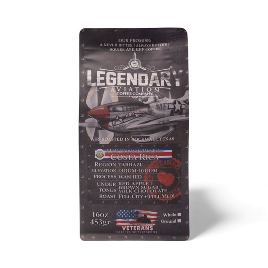 T.H.E. Tarrazu Mustang | Costa Rica - Full Bodied - Coffee - Specialty Coffee, Teas, and Syrups, Air - Roasted in Rockwall, Texas by Legendary Aviation Coffee Company