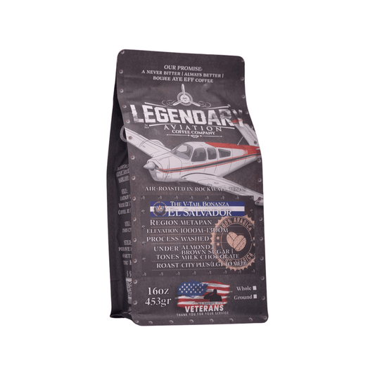 V - Tail Bonanza | El Salvador - Best Seller - Coffee - Specialty Coffee, Teas, and Syrups, Air - Roasted in Rockwall, Texas by Legendary Aviation Coffee Company