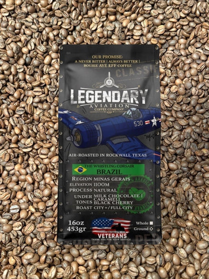 Whistling Corsair | Brazil Specialty Coffee — Rich and Full - Bodied - Coffee - Specialty Coffee, Teas, and Syrups, Air - Roasted in Rockwall, Texas by Legendary Aviation Coffee Company