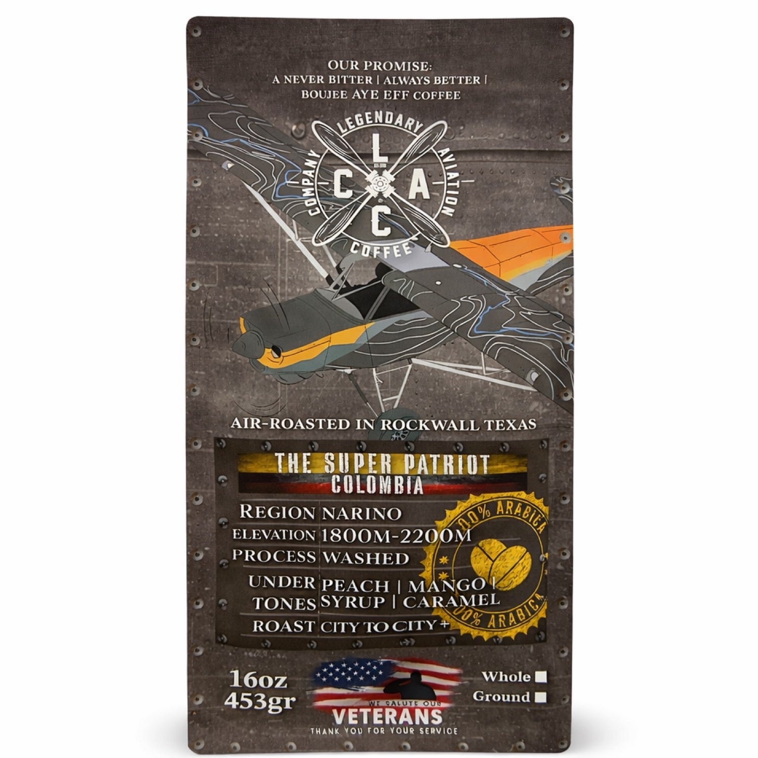 Co-branded Legendary Aviation Coffee bag