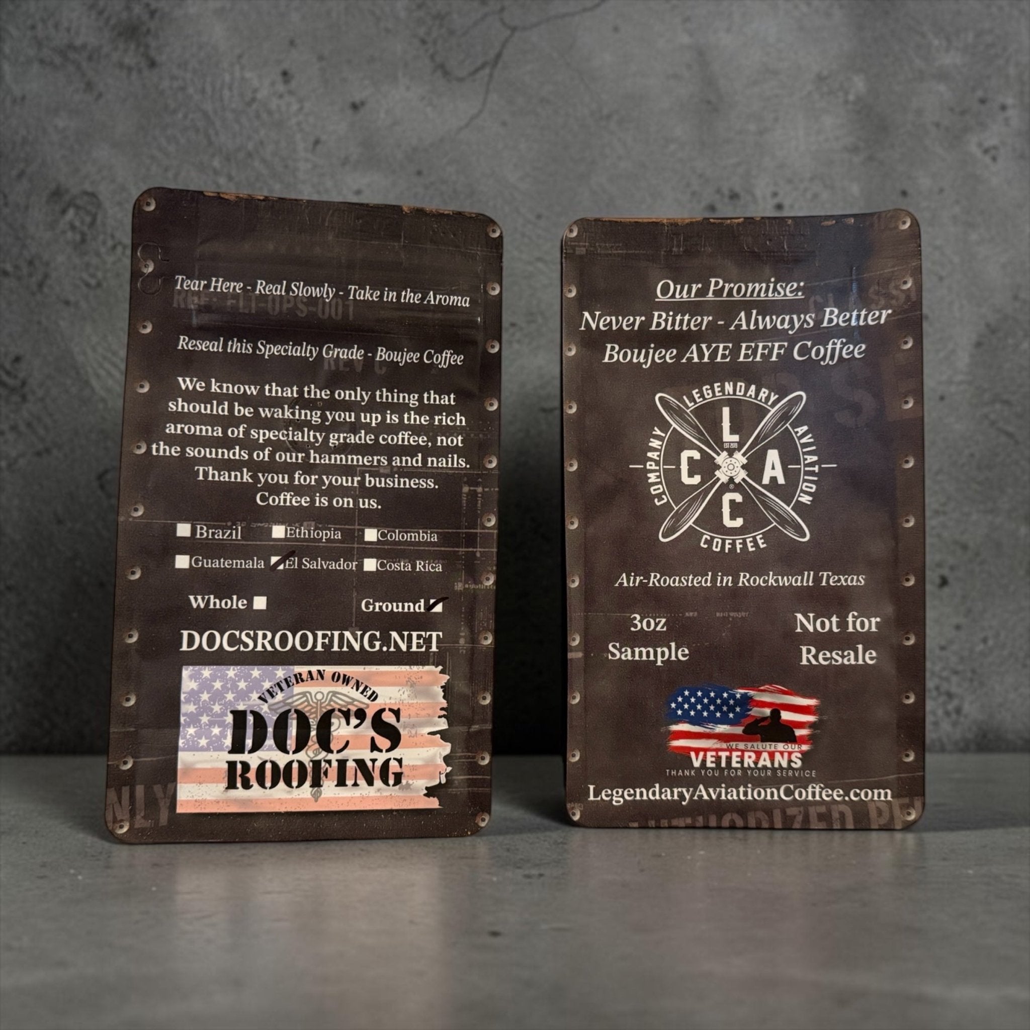 Co-branded Legendary Aviation Coffee bag