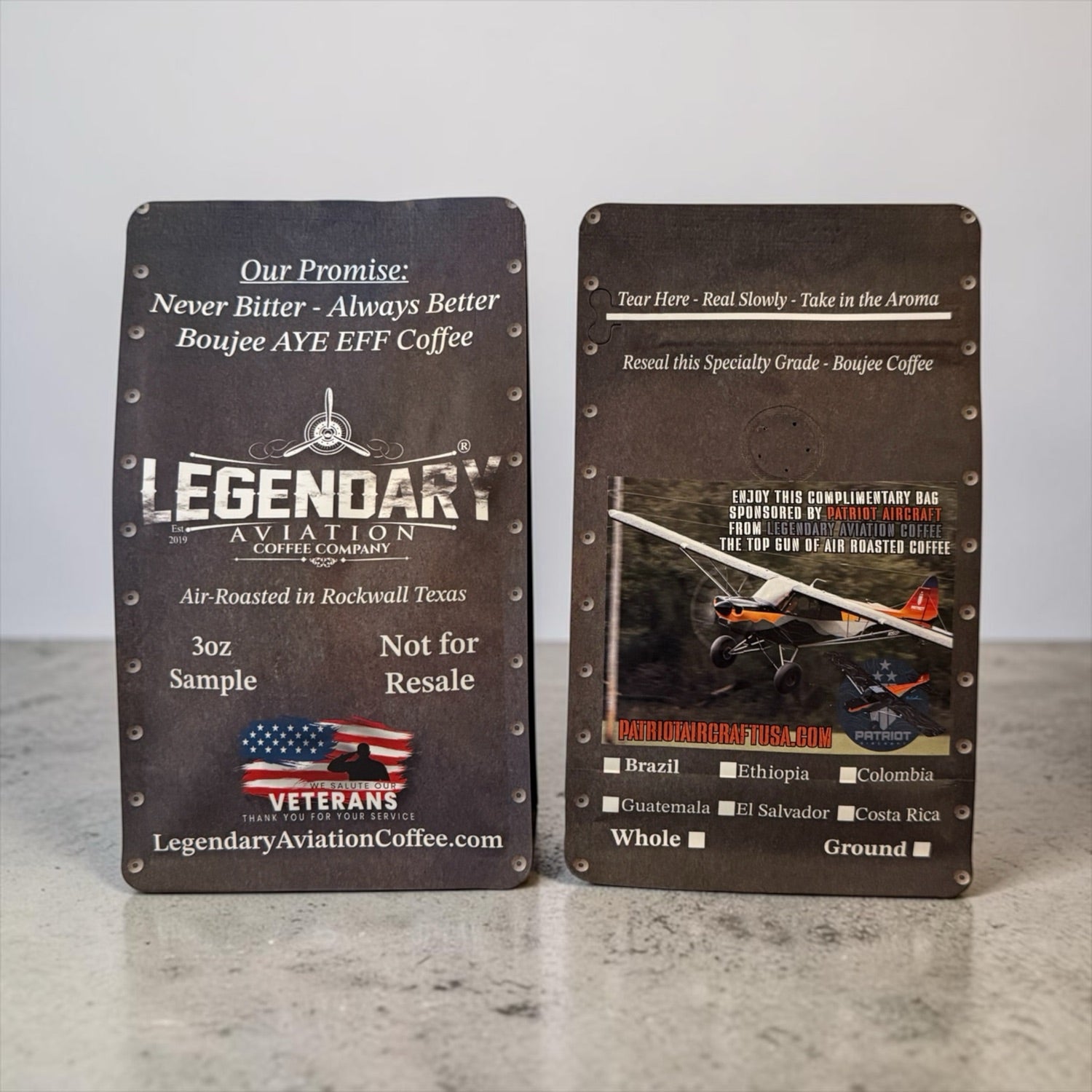 Co-branded Legendary Aviation Coffee bag